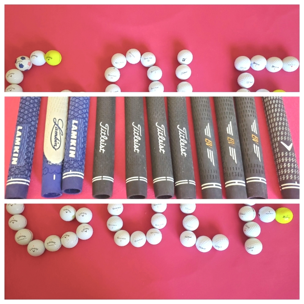 Callaway, Taylormade, Titleist, Larkin, BV... golf balls and grips